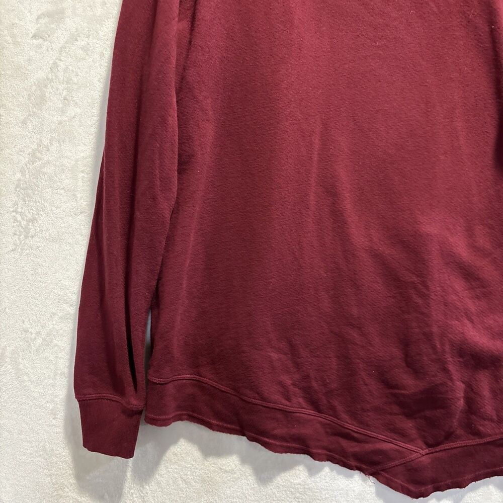 Wilt Ruffle Trim Asymmetrical Sweatshirt Burgundy Women's Size Small Lagenlook - Picture 10 of 14